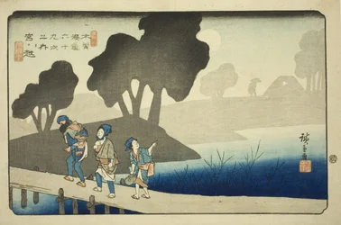 Nr. 37: Miyanokoshi, aus der Serie "Neunundsechzig Stationen des Kisokaido (Kisokaido rokujukyu tsugi no uchi)"