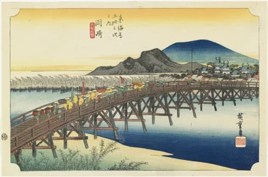 Okazaki--Yahagi-Brücke, um 1833