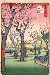 Pflaumengarten, Kamata, aus Einhundert berühmte Ansichten von Edo, Februar 1857