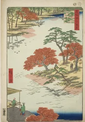 Bezirk des Akiba-Schreins, Ukeji (Ukeji Akiba no keidai), aus der Serie „Hundert berühmte Ansichten von Edo (Meisho Edo hyakkei)“