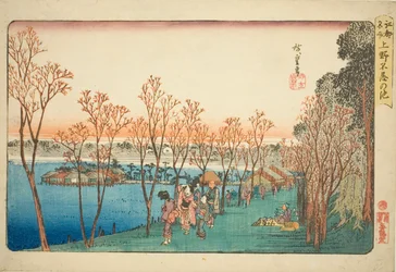 Shinobazu-Teich in Ueno, aus der Serie "Berühmte Orte in Edo"