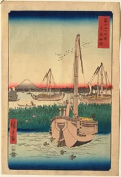 Das Meer bei Tsukuda in Edo