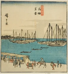 Wahre Ansicht von Takanawa (Takanawa shinkei), Abschnitt eines Blattes aus der Serie "Berühmte Orte in der östlichen Hauptstadt (Toto meisho)"