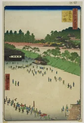 Yastukoji, innerhalb des Sujikai-Tors, aus der Serie "Hundert berühmte Ansichten von Edo"