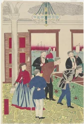 Ausländer beim Billardspiel, Ende des 19. Jahrhunderts