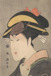 Der Schauspieler Matsumoto Yonesaburo in einer Frauenrolle, späte 1790er Jahre