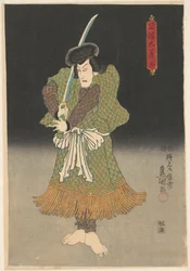 Schauspieler barfuß und mit Schwert