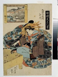 Egawa aus dem Haus Maruebiya (aus der Serie Die Kurtisanen, die die acht Ansichten Japans personifizieren)