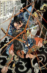I no Hayata Hironao Serie: Einer der achthundert Helden des Wasserufers unseres Landes (Honchō Suikoden gōketsu happyakunin no hitori), ca. 1830-31