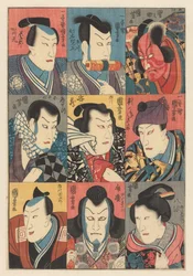 Ichikawa Danjūrō VIII in acht verschiedenen Rollen