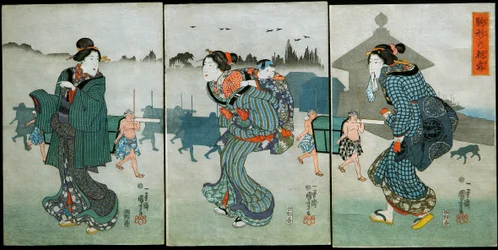 Morgennebel in Komagata (Komagata no asagiri): Vergnügungen der vier Jahreszeiten (Shiki yūkan), ca. 1846