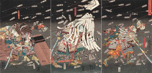 Der letzte Stand der Kusunoki bei Shijonawate Nanke yushi shijonawate nite uchijini, um 1851