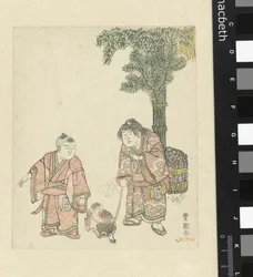 Zwei Jungen mit Hund