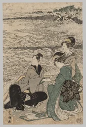 Mann und zwei Frauen am Meeresufer, 1769-1825