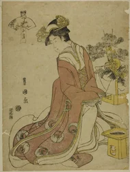 Der erste Monat (Sho gatsu), aus der Serie "Modische zwölf Monate (Furyu junikagetsu)"