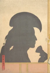 Silhouette eines Kabuki-Schauspielers, 19. Jahrhundert