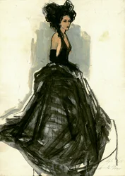 Elegante Dame in Schwarz