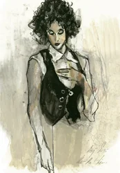 Elegante Nachdenkliche Frau