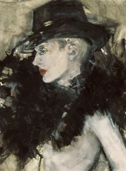Elegante Frau mit schwarzem Hut