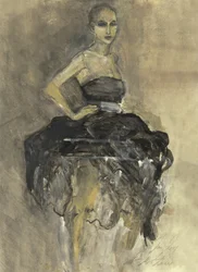 Elegante Frau in Schwarz