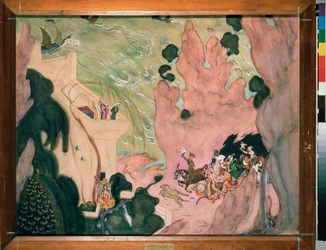 Vorhangentwurf für das Ballett Scheherazade von Nikolai Rimski-Korsakow