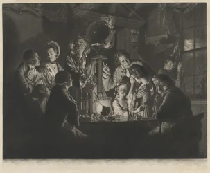 Ein Philosoph zeigt ein Experiment mit der Luftpumpe, 1769