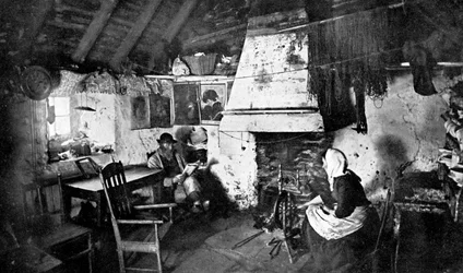 Innenraum eines Kleinbauernhauses, Shetland, Schottland, 1924-1926