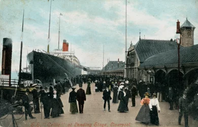 Dampfschiff SS Celtic am Kai, Liverpool, Lancashire, ca. 1904