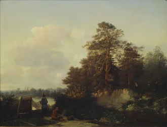 Landschaft mit Anglern