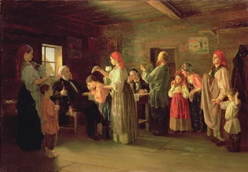 Inspektion eines Kinderheims, 1866
