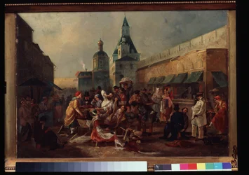 Erfrischungsstand nahe der chinesischen Mauer in Moskau