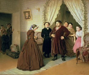 Die Gouvernante kommt im Haus des Kaufmanns an, 1866