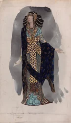 Kostümentwurf aus der Serie Orientalische Tänzer, 1900er Jahre