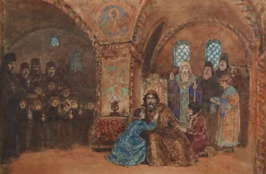 Bühnenbild für die Oper Boris Godunov von M. Mussorgsky