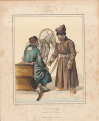 Kutscher in Petersburg, Mitte des 19. Jahrhunderts