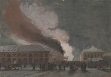 Feuer in den Salzhandelsreihen