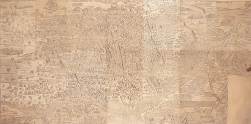 Karte von Kairo, eine Vogelperspektive, 1549