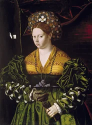 Porträt einer Dame in einem grünen Kleid