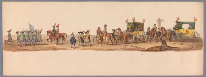 Historischer Umzug zum zweiten Jahrhundertfest der Universität Utrecht, 1836 (Platte 6)