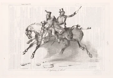 Karikatur der Infanterie zu Pferd