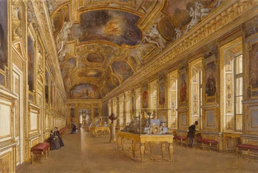 Ansicht der großen Galerie von Apollon im Louvre Museum