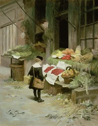 Kleiner Junge auf dem Markt
