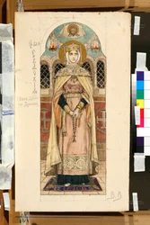 Porträt von Eudoxie Dimitrievna von Susdal (Studie für eine Freske der St. Wladimir-Kathedrale von Kiew)
