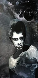 Grübelnder monochromer Mann