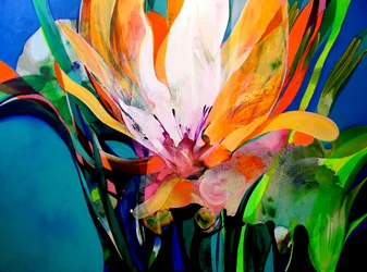 Lebendige Abstrakte Blüte