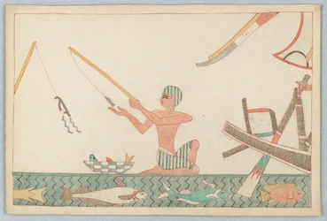 Der kleine Fisch und der Fischer, Illustration für Äsops Fabeln