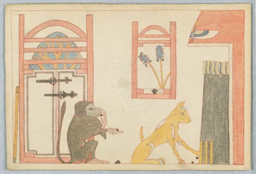 Der Affe und die Katze, Illustration zu Äsops Fabeln