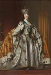 Porträt der Kaiserin Katharina II. 1729-1796 in ihrem Krönungsornat, nach 1762