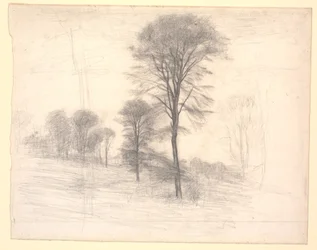 Landschaft mit verstreuten Bäumen. "Ryet" bei Farum See