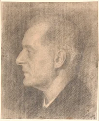 Porträt von Alfred Bramsen, Profil usw.